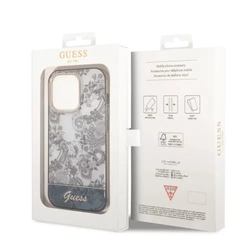 iPhone 14 Pro Guess PC/TPU Toile De Jouy tok szürke (GUHCP14LHGPLHG)-3666339090722 3 kép