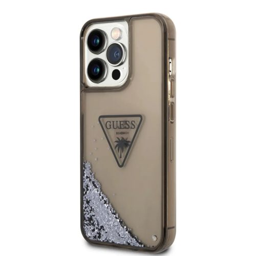 iPhone 14 Pro Guess PC/TPU Liquid Glitter Triangle Logo tok fekete (GU-3666339064662 2 kép