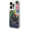 iPhone 14 Pro Guess Liquid Glitter Flower csillámos tok kék (GUHCP14-3666339066109 3 kép