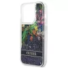 iPhone 14 Pro Guess Liquid Glitter Flower csillámos tok kék (GUHCP14-3666339066109 4 kép