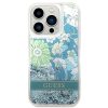 iPhone 14 Pro Guess Liquid Glitter Flower csillámos tok zöld (GUHCP1-3666339088446 2 kép