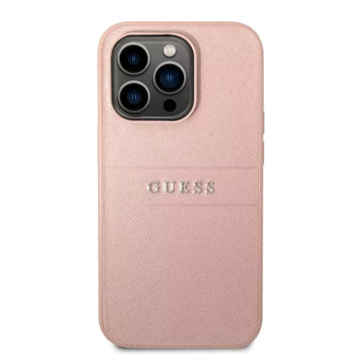 iPhone 14 Pro Guess PU Leather Saffiano tok rózsaszín (GUHCP14LPSASB-3666339088682 4 kép