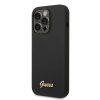 iPhone 14 Pro Guess Liquid Silicone Metal Logo tok fekete (GUHCP14LSLS-3666339064907 1 kép