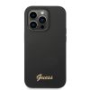 iPhone 14 Pro Guess Liquid Silicone Metal Logo tok fekete (GUHCP14LSLS-3666339064907 2 kép