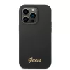 iPhone 14 Pro Guess Liquid Silicone Metal Logo tok fekete (GUHCP14LSLS-3666339064907 2 kép