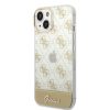 iPhone 14 Plus Guess PC/TPU Peony Glitter Script Logo tok arany (GUHCP-3666339090517 1 kép