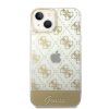 iPhone 14 Plus Guess PC/TPU Peony Glitter Script Logo tok arany (GUHCP-3666339090517 3 kép