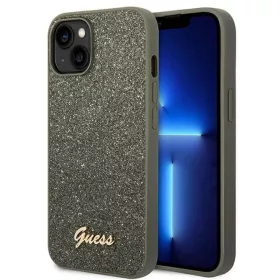 iPhone 14 Plus Guess PC/TPU Glitter Flakes Metal Logo tok zöld (GUHCP-3666339065171 5 kép