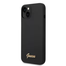 iPhone 14 Plus Guess Liquid Silicone Metal Logo tok fekete (GUHCP14MSL-3666339064891 4 kép
