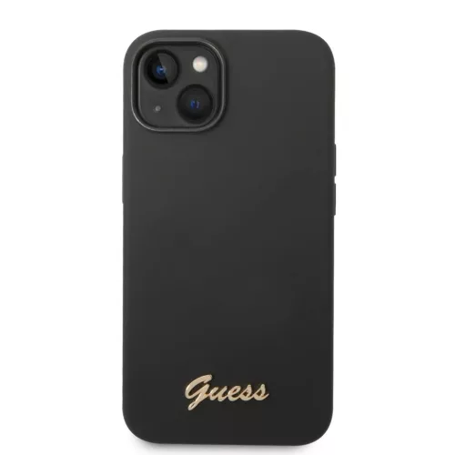 iPhone 14 Plus Guess Liquid Silicone Metal Logo tok fekete (GUHCP14MSL-3666339064891 2 kép