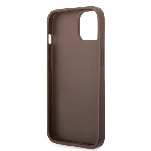 iPhone 14 Guess PU 4G Metal Logo tok barna (GUHCP14S4GMGBR)-3666339066284 5 kép