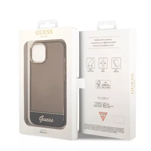 iPhone 14 Guess PC/TPU Camera Outline Translucent tok fekete (GUHCP14S-3666339088224 3 kép