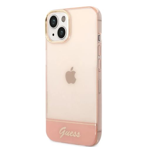 iPhone 14 Guess PC/TPU Camera Outline Translucent tok rózsaszín (GUH-3666339088347 4 kép