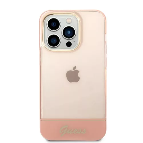 iPhone 14 Pro Max Guess PC/TPU Camera Outline Translucent tok rózsasz-3666339088378 6 kép