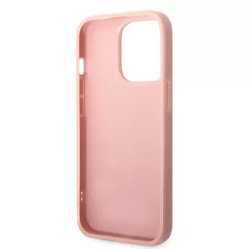 iPhone 14 Pro Max Guess PC/TPU Glitter Flakes Metal Logo tok rózsasz�-3666339065072 1 kép