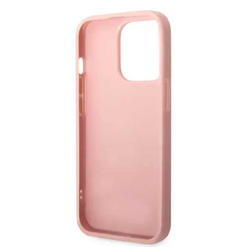 iPhone 14 Pro Max Guess PC/TPU Glitter Flakes Metal Logo tok rózsasz�-3666339065072 1 kép