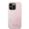 iPhone 14 Pro Max Guess PC/TPU Glitter Flakes Metal Logo tok rózsasz�-3666339065072 5 kép