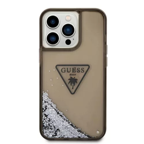 iPhone 14 Pro Max Guess PC/TPU Liquid Glitter Triangle Logo tok fekete-3666339064679 4 kép