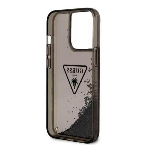 iPhone 14 Pro Max Guess PC/TPU Liquid Glitter Triangle Logo tok fekete-3666339064679 5 kép