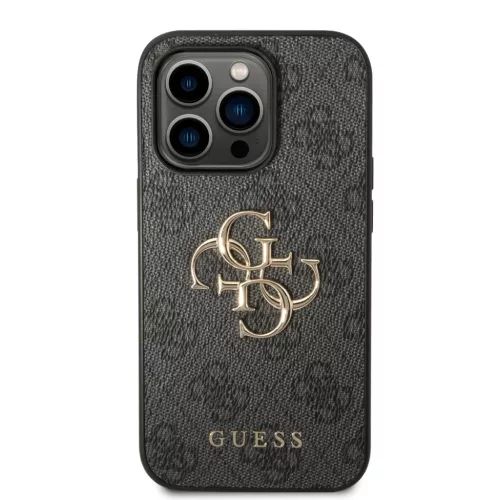iPhone 15 Pro Guess PU 4G Metal Logo tok szürke (GUHCP15L4GMGGR)-3666339171568 2 kép