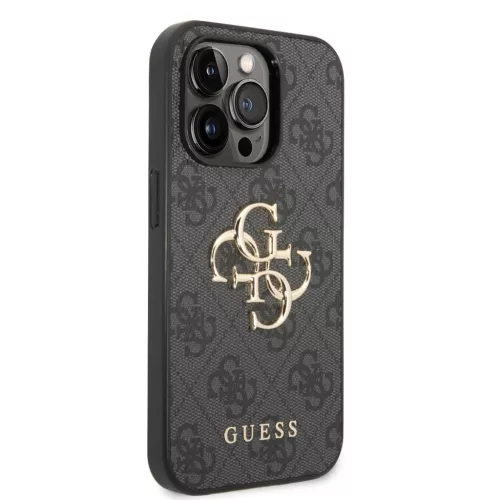 iPhone 15 Pro Guess PU 4G Metal Logo tok szürke (GUHCP15L4GMGGR)-3666339171568 5 kép