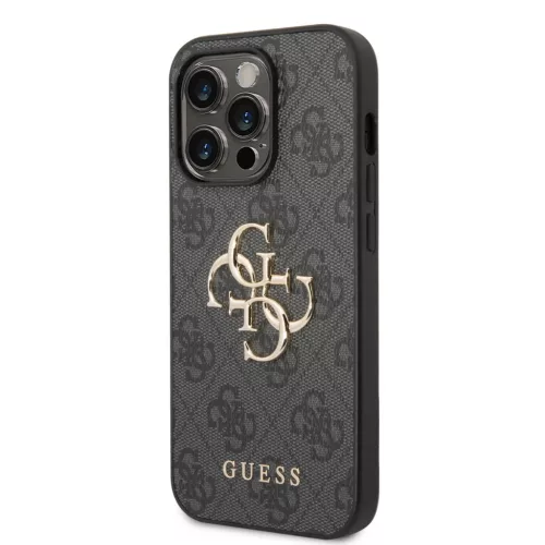 iPhone 15 Pro Guess PU 4G Metal Logo tok szürke (GUHCP15L4GMGGR)-3666339171568 6 kép