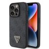 iPhone 15 Pro Guess PU 4G Strass Triangle Metal Logo telefontok fekete (GUHCP15LP4TDPK)