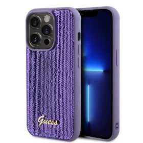 iPhone 15 Pro Guess Sequin Script Logo tok lila (GUHCP15LPSFDGSU)-3666339176242 3 kép