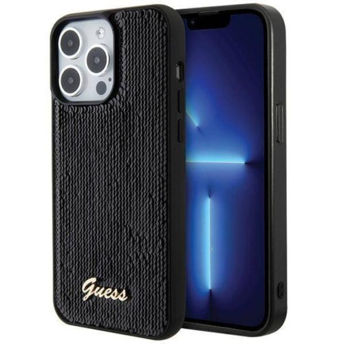iPhone 15 Plus Guess Sequin Script Logo tok, telefontok fekete (GUHCP1-3666339172886 7 kép