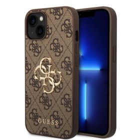   iPhone 15 Guess PU 4G Metal Logo telefontok barna (GUHCP15S4GMGBR)