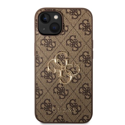 iPhone 15 Guess PU 4G Metal Logo telefontok barna (GUHCP15S4GMGBR)-3666339171506 3 kép