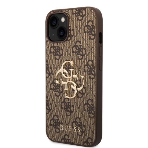 iPhone 15 Guess PU 4G Metal Logo telefontok barna (GUHCP15S4GMGBR)-3666339171506 4 kép