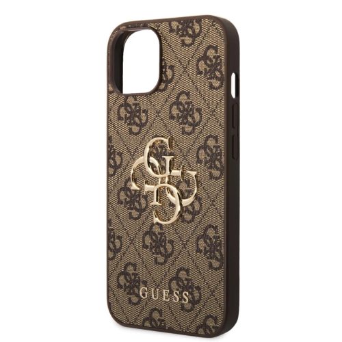 iPhone 15 Guess PU 4G Metal Logo telefontok barna (GUHCP15S4GMGBR)-3666339171506 6 kép