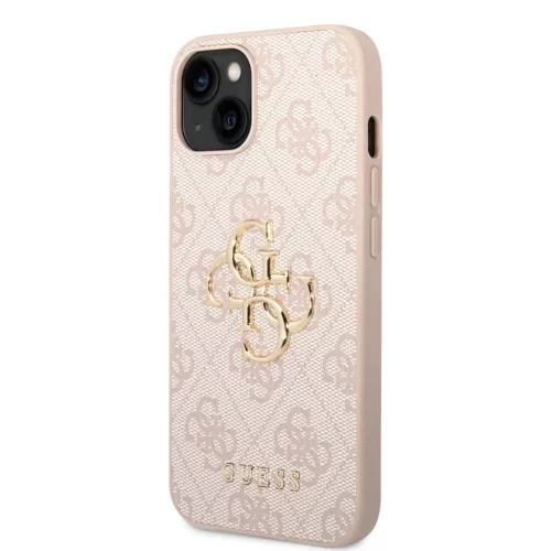 iPhone 15 Guess PU 4G Metal Logo telefontok rózsaszín (GUHCP15S4GMGP-3666339171582 4 kép