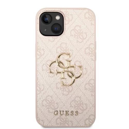 iPhone 15 Guess PU 4G Metal Logo telefontok rózsaszín (GUHCP15S4GMGP-3666339171582 5 kép