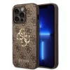 iPhone 15 Pro Max Guess PU 4G Metal Logo tok, telefontok barna (GUHCP15X4GMGBR)