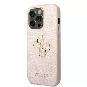 iPhone 15 Pro Max Guess PU 4G Metal Logo tok, telefontok rózsaszín (-3666339171612 2 kép