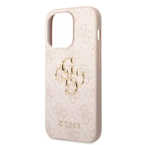 iPhone 15 Pro Max Guess PU 4G Metal Logo tok, telefontok rózsaszín (-3666339171612 6 kép