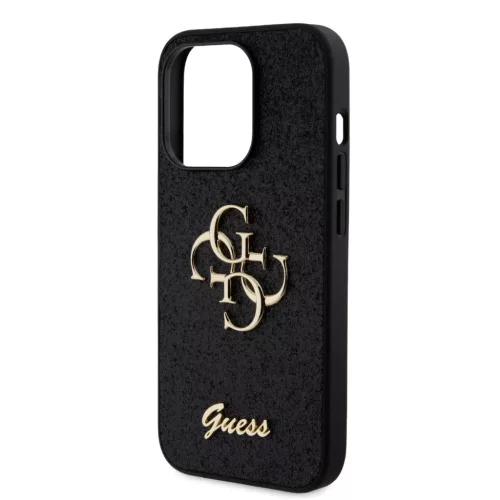 iPhone 15 Pro Max Guess PU Fixed Glitter 4G Metal Logo telefontok feke-3666339147396 3 kép