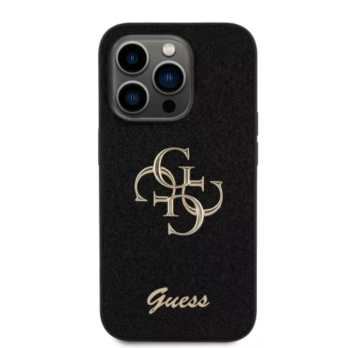 iPhone 15 Pro Max Guess PU Fixed Glitter 4G Metal Logo telefontok feke-3666339147396 7 kép