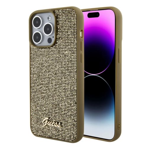 iPhone 15 Pro Max Guess PU Square Mirror Script Logo tok arany (GUHCP1-3666339173609 5 kép