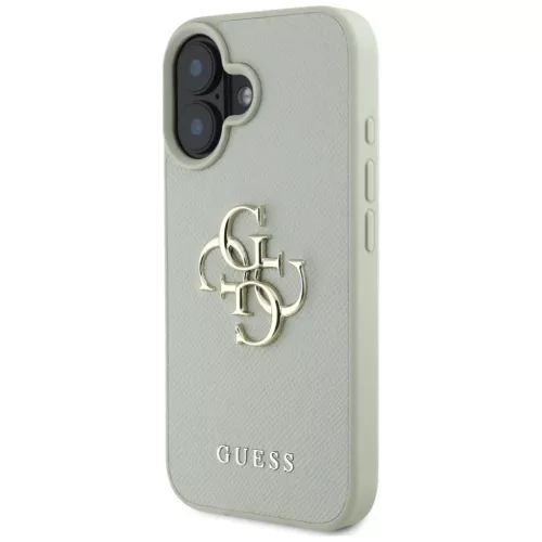  iPhone 16 6,1"-hoz Zöld Guess Keménytok PU Grained Nagy 4G és Klas-3666339424978 2 kép