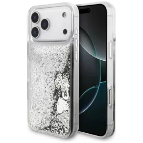 iPhone 17 Pro Guess Folyékony Csillogó Amulett Tok Ezüst