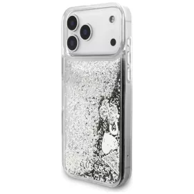 iPhone 17 Pro Guess Folyékony Csillogó Amulett Tok Ezüst-3666339553449 2 kép