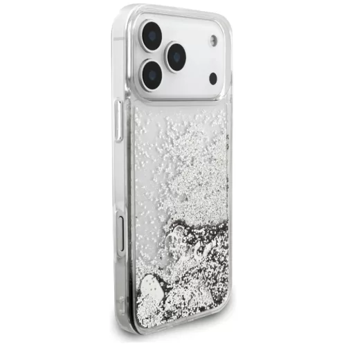 iPhone 17 Pro Guess Folyékony Csillogó Amulett Tok Ezüst-3666339553449 4 kép