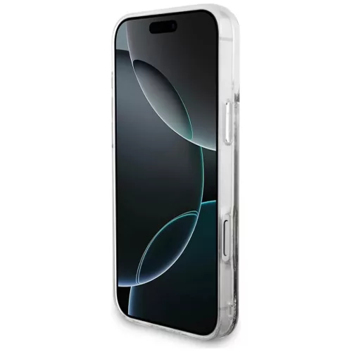iPhone 17 Pro Guess Folyékony Csillogó Amulett Tok Ezüst-3666339553449 5 kép