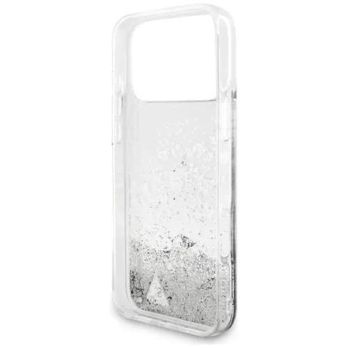 iPhone 17 Pro Guess Folyékony Csillogó Amulett Tok Ezüst-3666339553449 7 kép