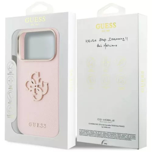 iPhone 17 Pro pink Guess FW Resin Logo tok-3666339584467 8 kép