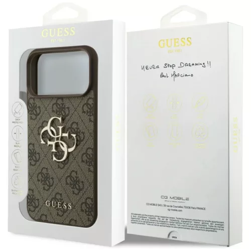 iPhone 17 Pro Max tok Guess 4G Nagy Logó barna tok-3666339491550 8 kép