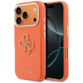 iPhone 17 Pro Max Guess FW Resin Logo narancssárga tok